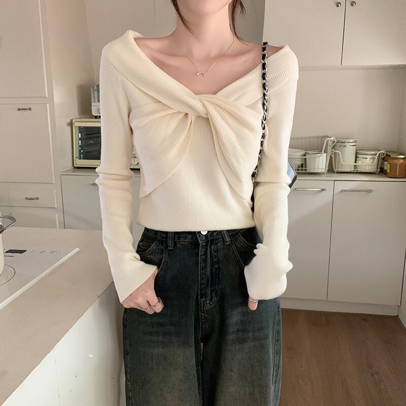【tops】ニットトップス　M18834