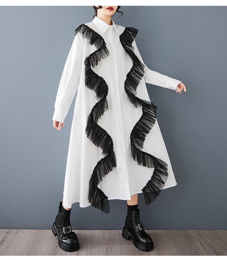 【dress】チュールコンビカジュアルワンピース　M28802