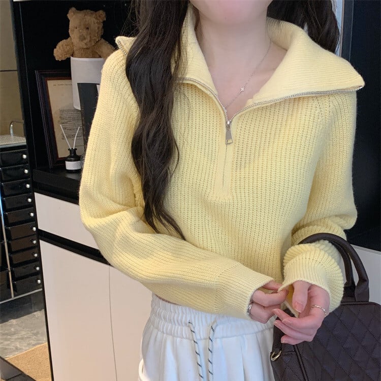 【tops】ファスナーニットセーター　M28416