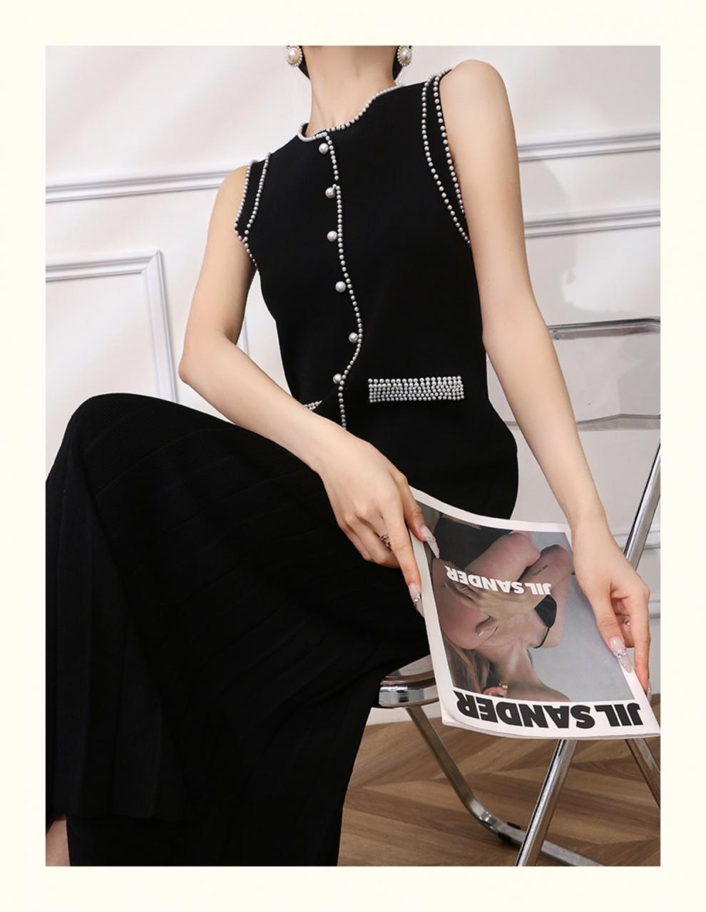 【dress】パールノースリーブワンピース　M24350