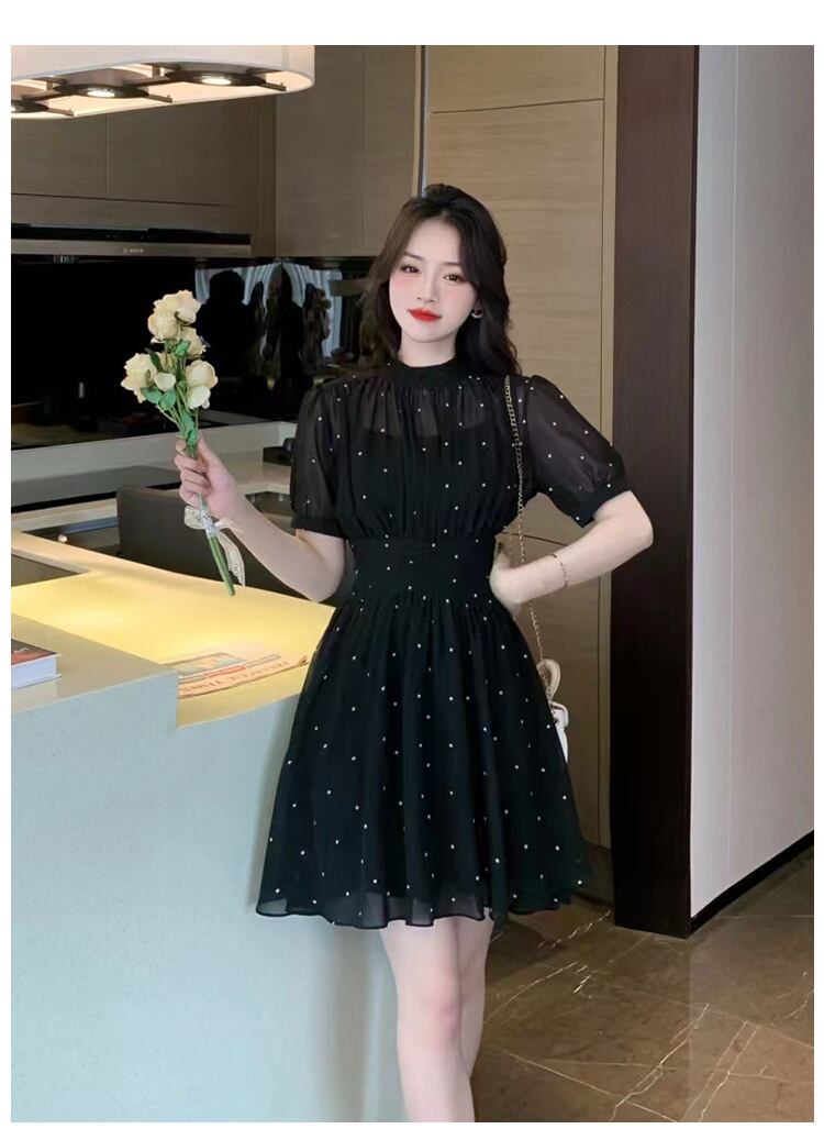 【dress】シフォンドット柄ワンピース G20653