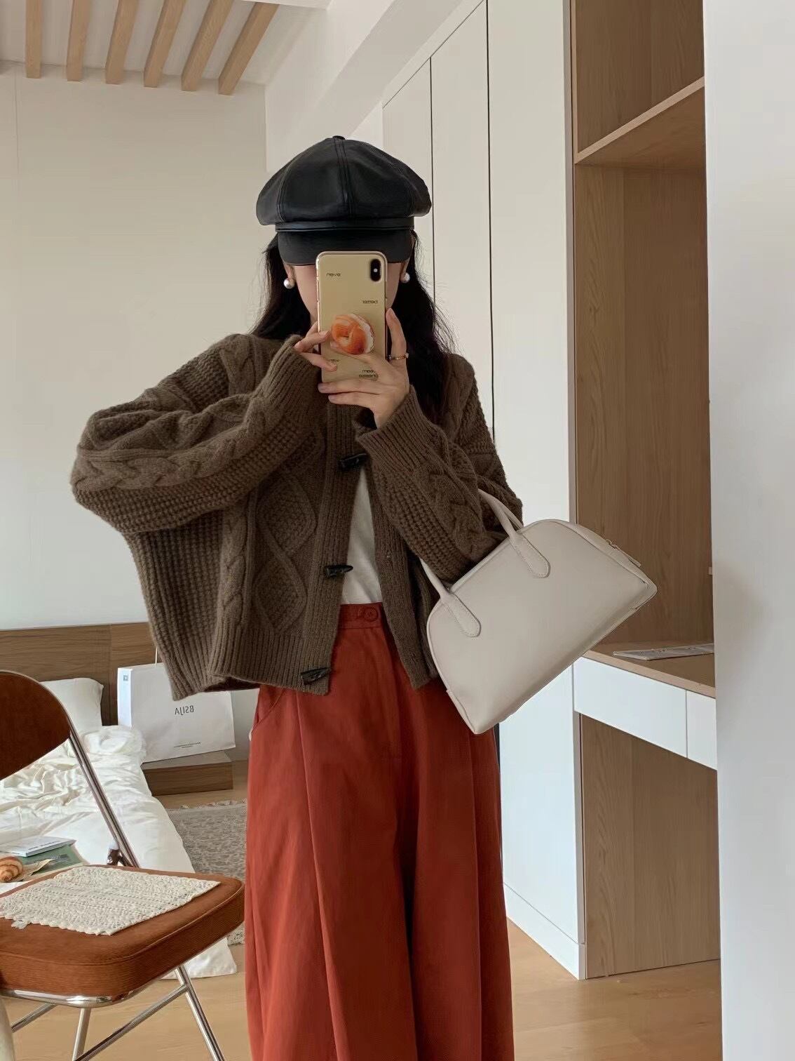 【outer】クルーネックニットカーデ　M19107