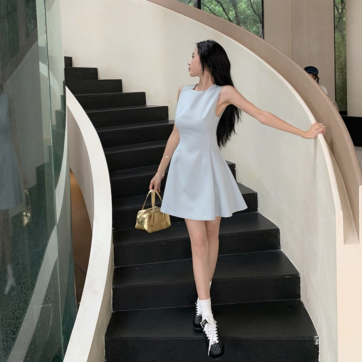 【dress】ノースリーブ美シルエットワンピース　N2662