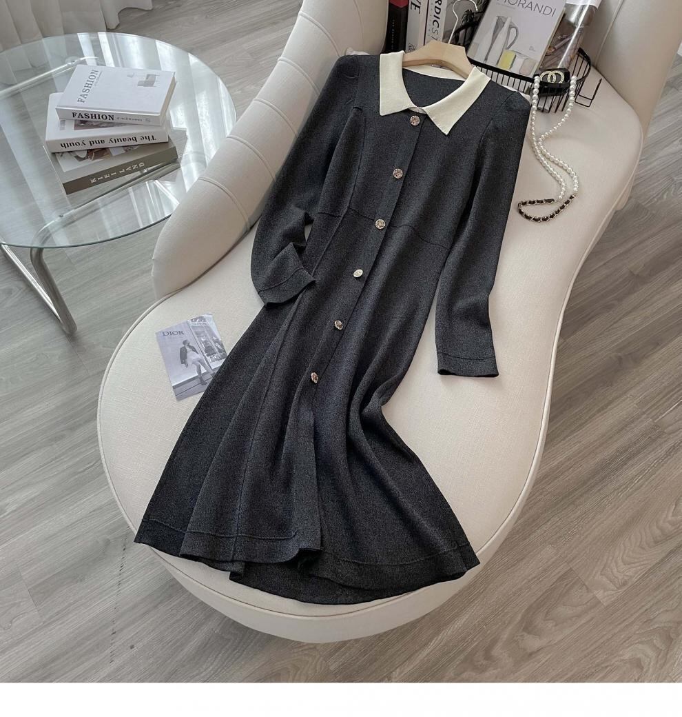 【dress】POLOネックニットワンピース　M18763