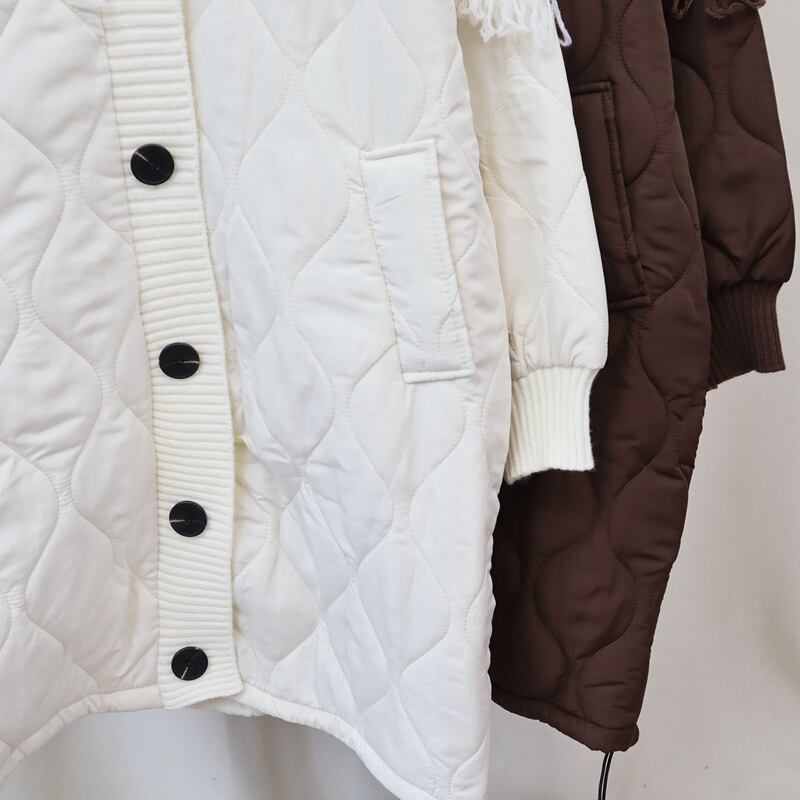 【outer】ニット切り替え棉コート　M27168