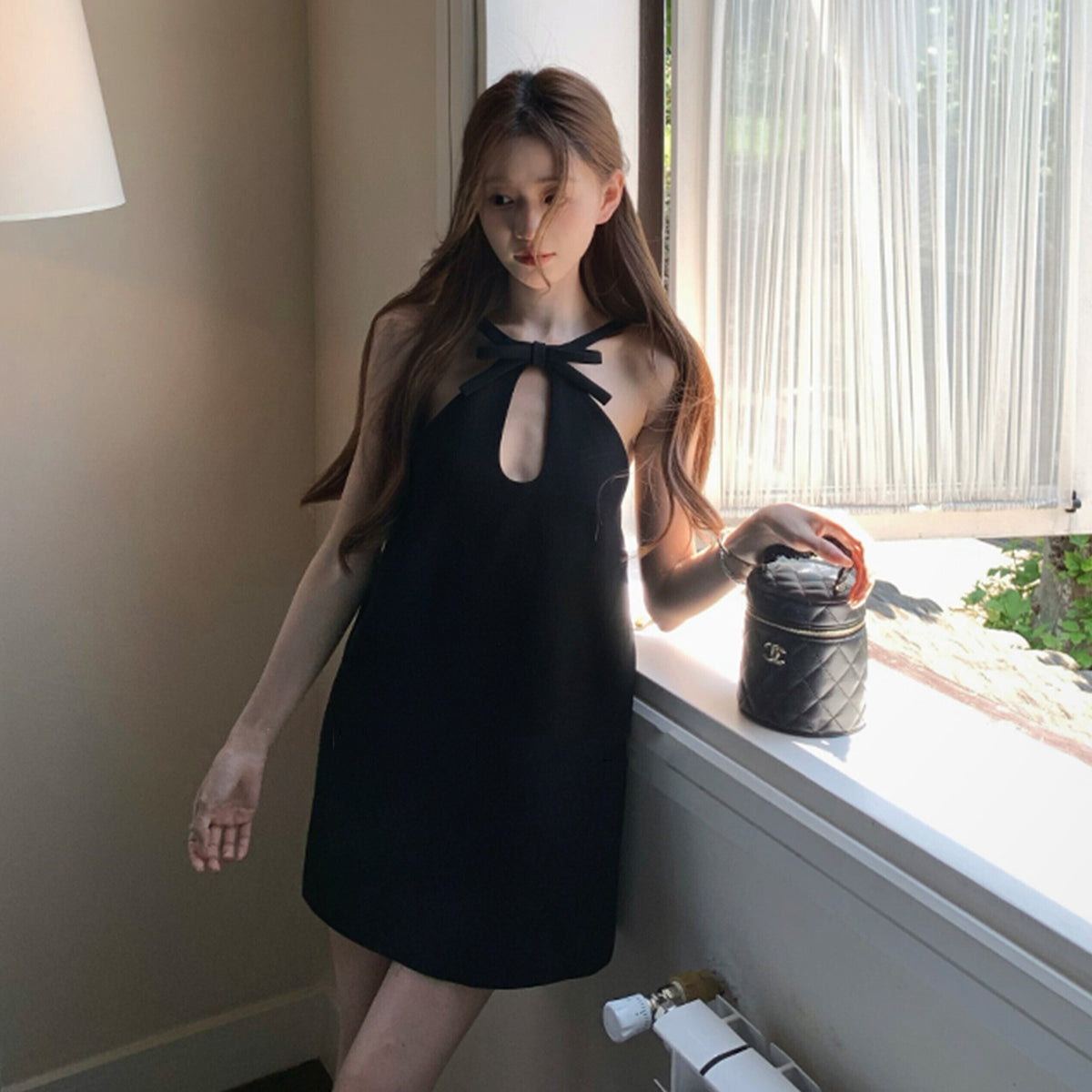 【dress】リボンホルターネックワンピース　N3235