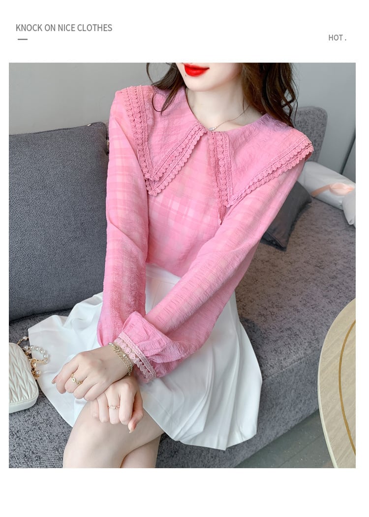 【tops】ドールカラーシャツトップス　M28616
