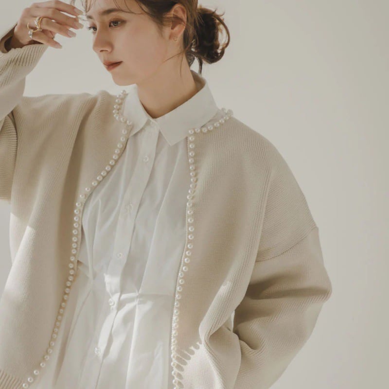 【outer】パールニットカーデ　M25572