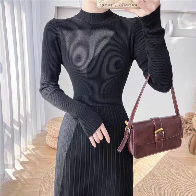 【dress】無地ニットワンピース　M18485