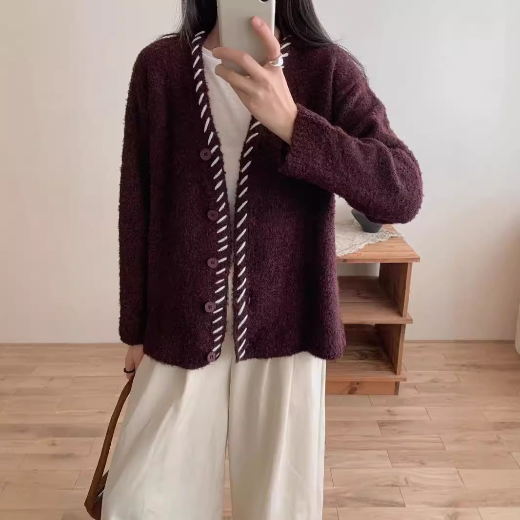 【outer】Vネックニットカーデ　M27283