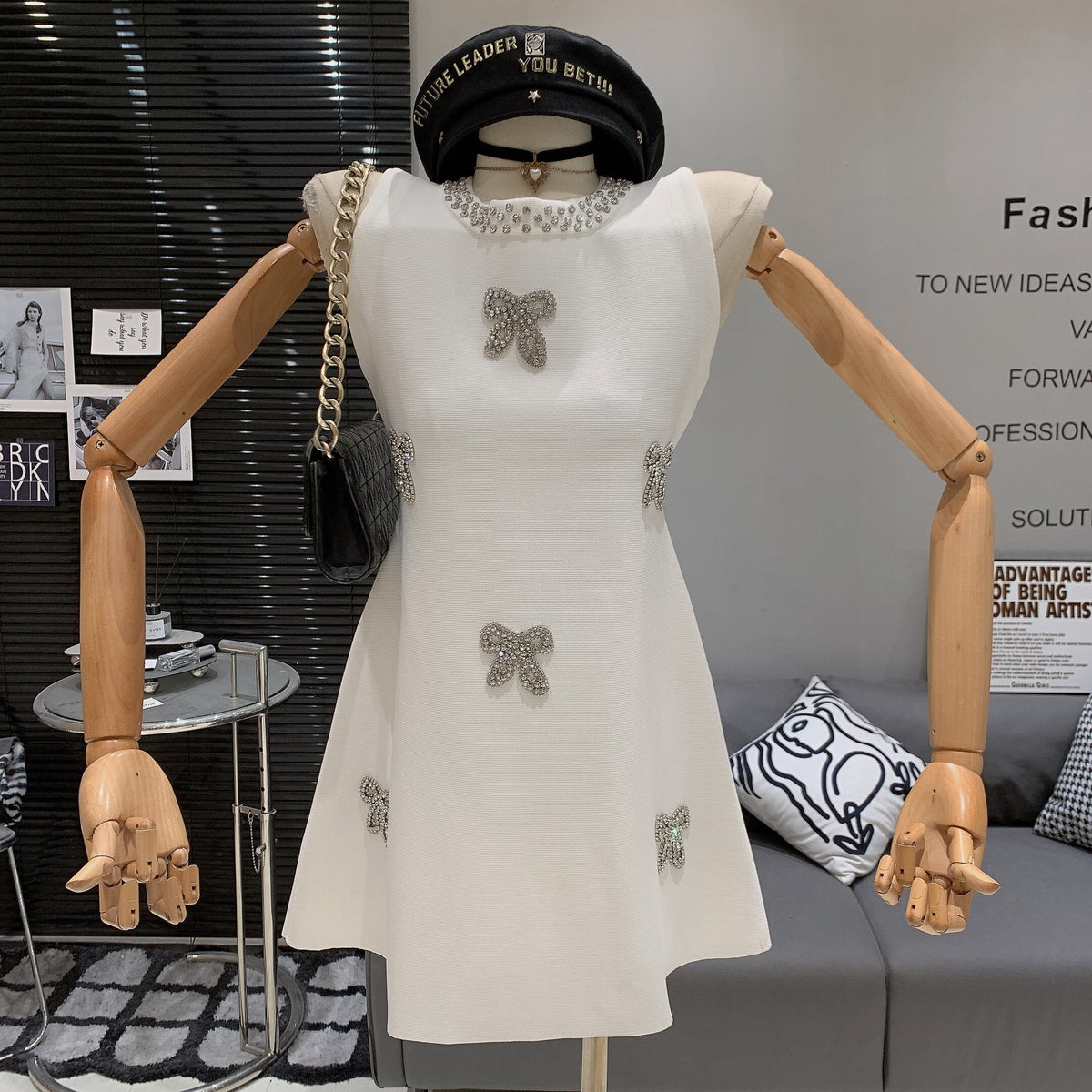【dress】ビジューノースリーブワンピース　M29969