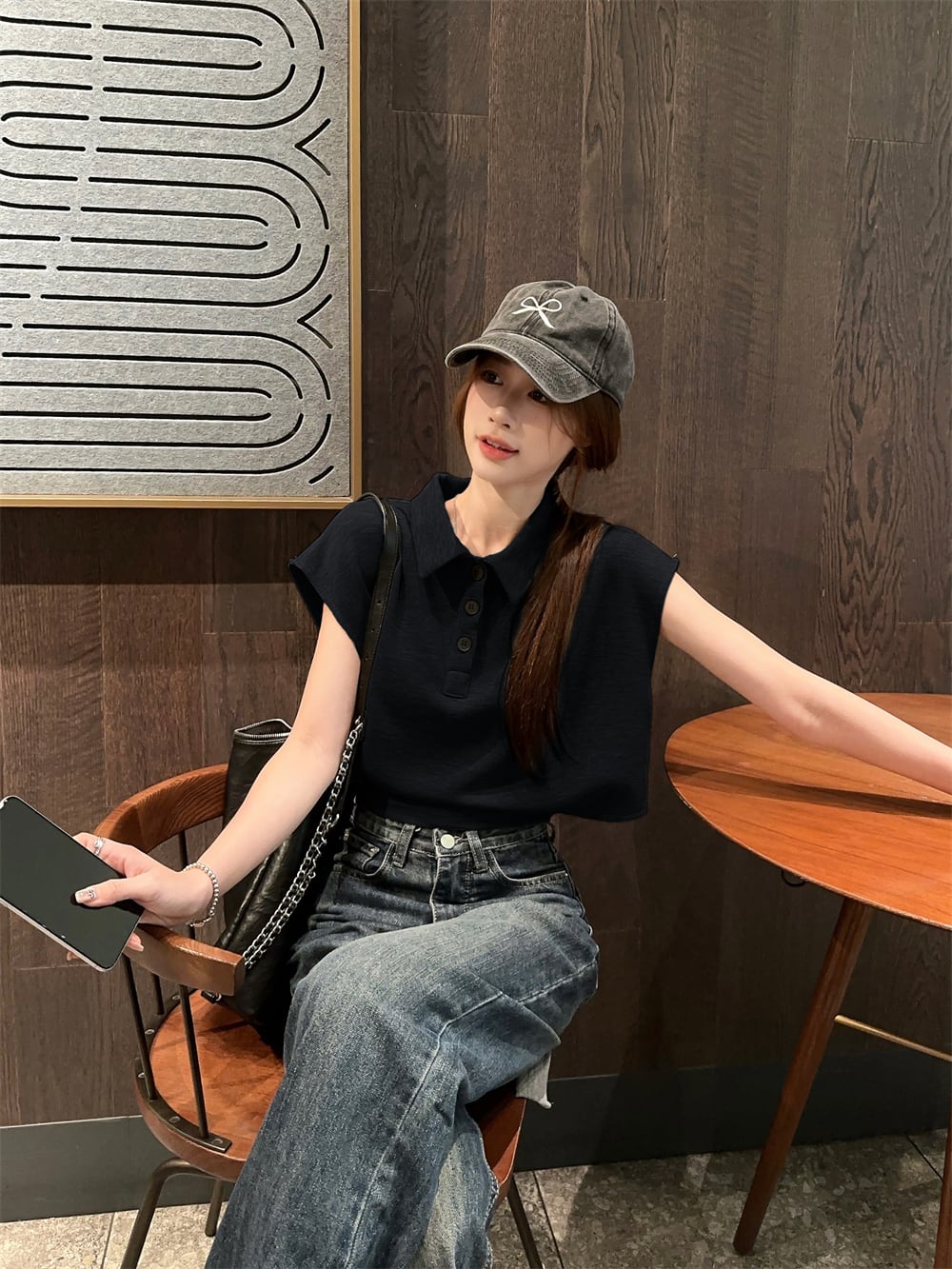 【tops】POLOネックTシャツ　M23916