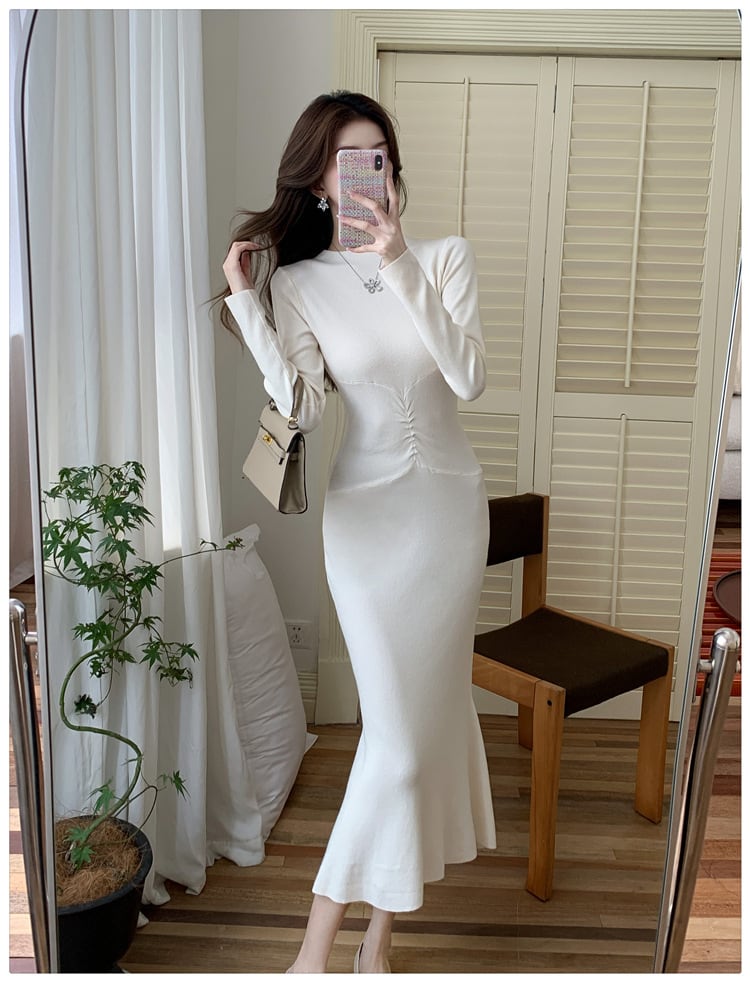 【dress】マーメイドニットワンピース　M25367