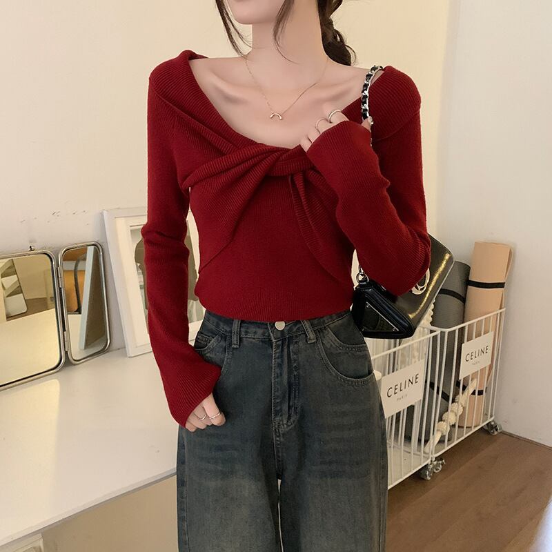 【tops】ニットトップス　M18834