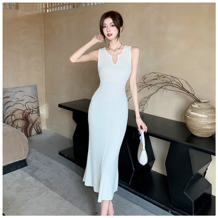 【dress】Vネックニットワンピース G20960