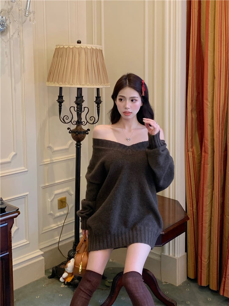 【tops】Vネックニットセーター　M28008