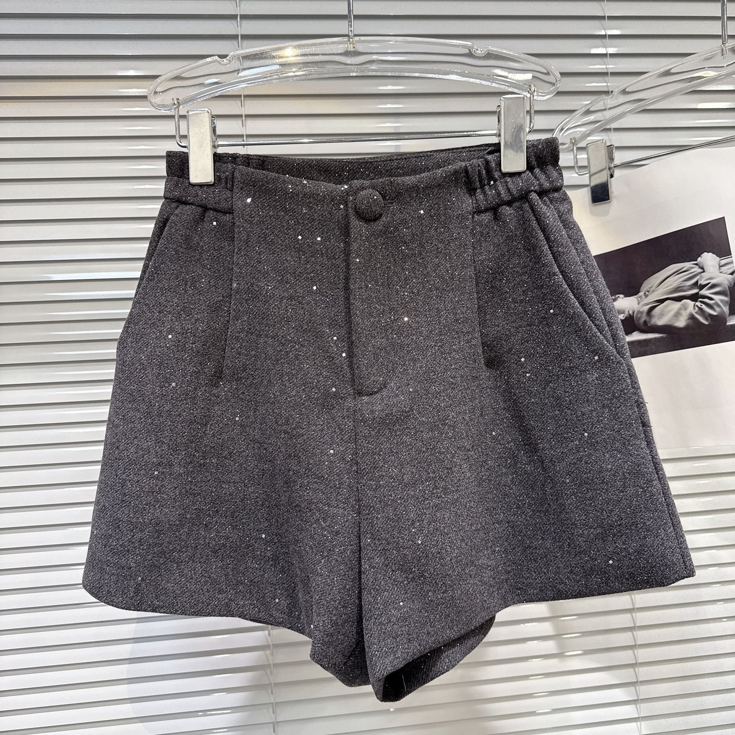 【set】レースドッキングショートジャケット×ショートパンツセット N3479