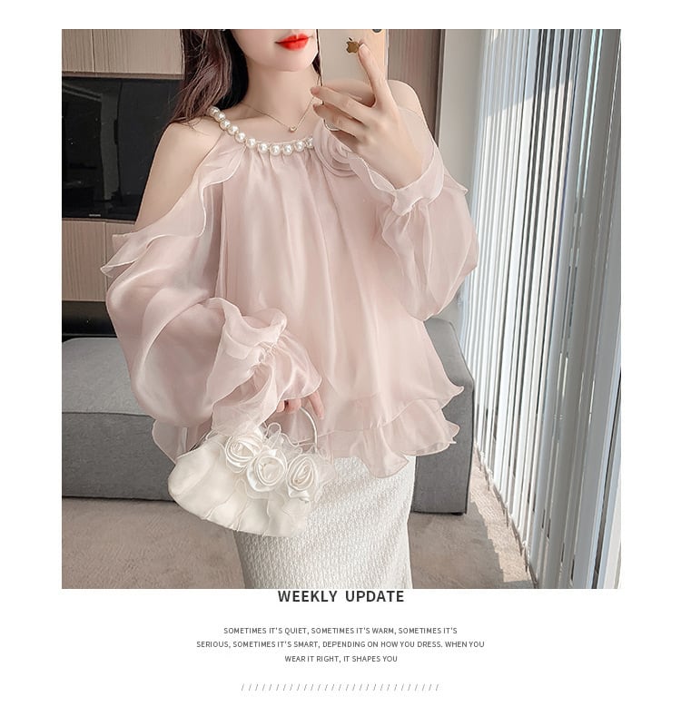 【tops】オフショルダーブラウス　M29371