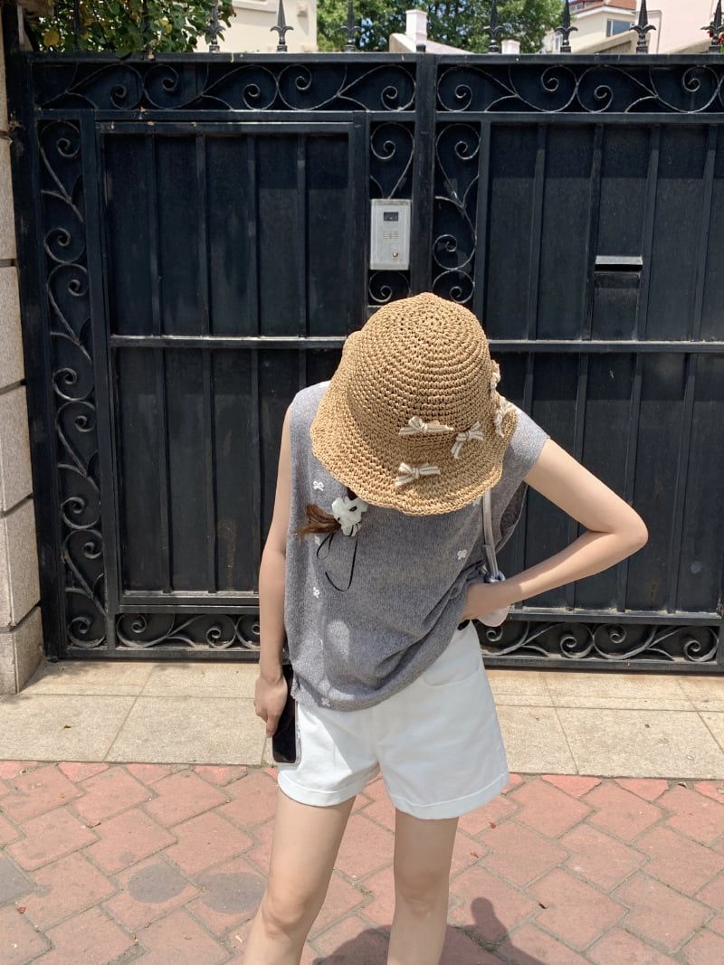 【tops】リボン付きニットトップス　M24942