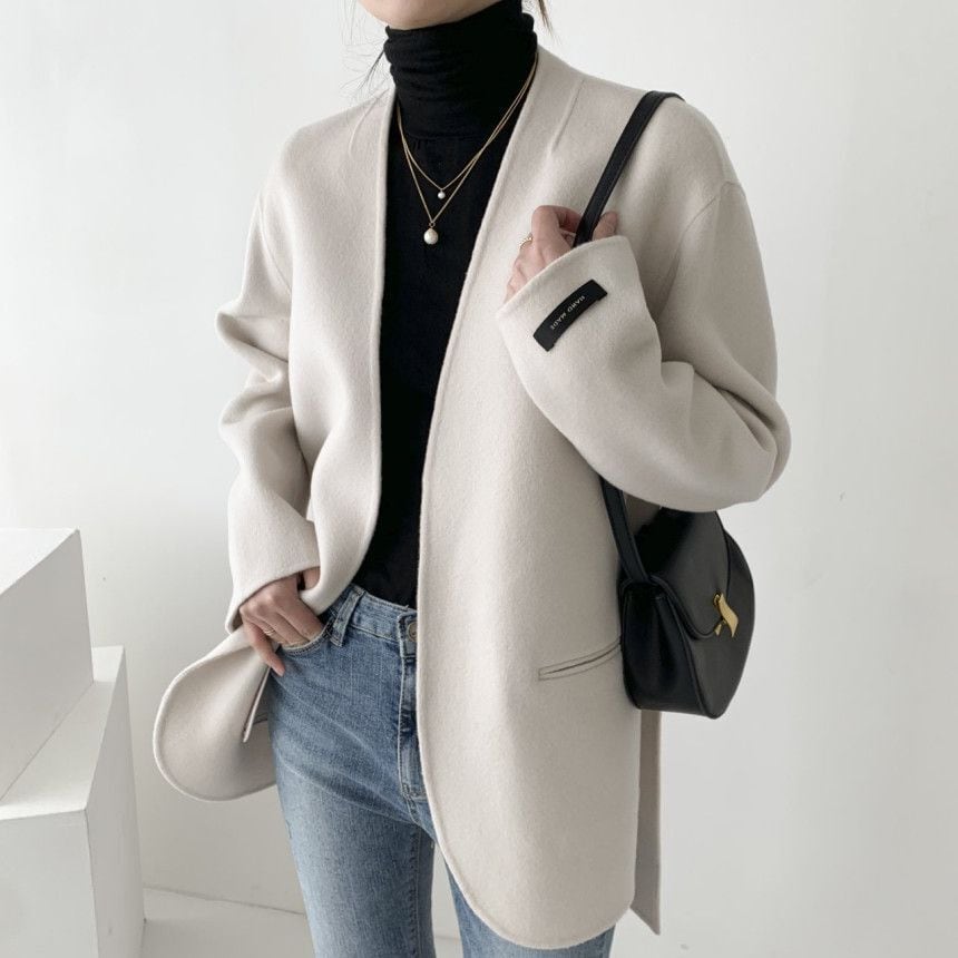 【outer】Vネックチェスターコート　M19078