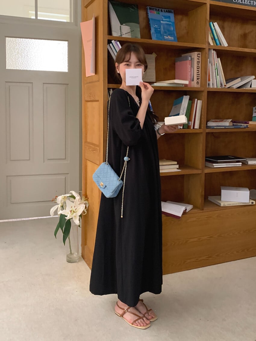 【dress】Vネックワンピース　M25140