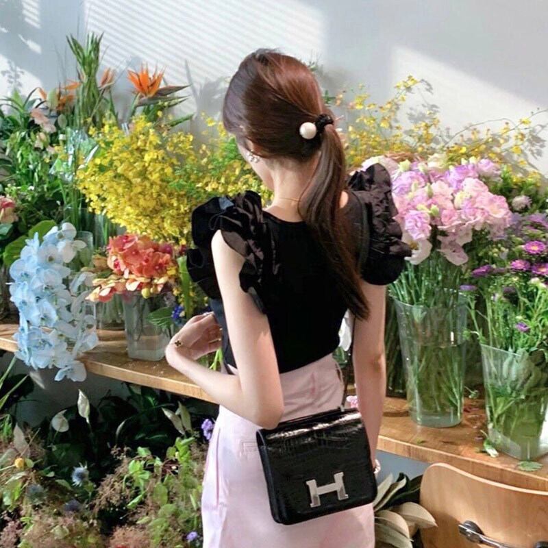 【tops】フリルラウンドネックTシャツG20276