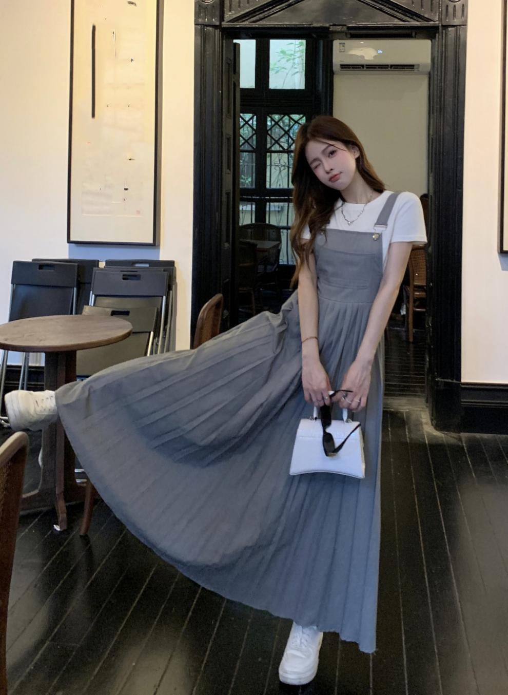 【set】Tシャツ+サロペットワンピース２点セットG21505