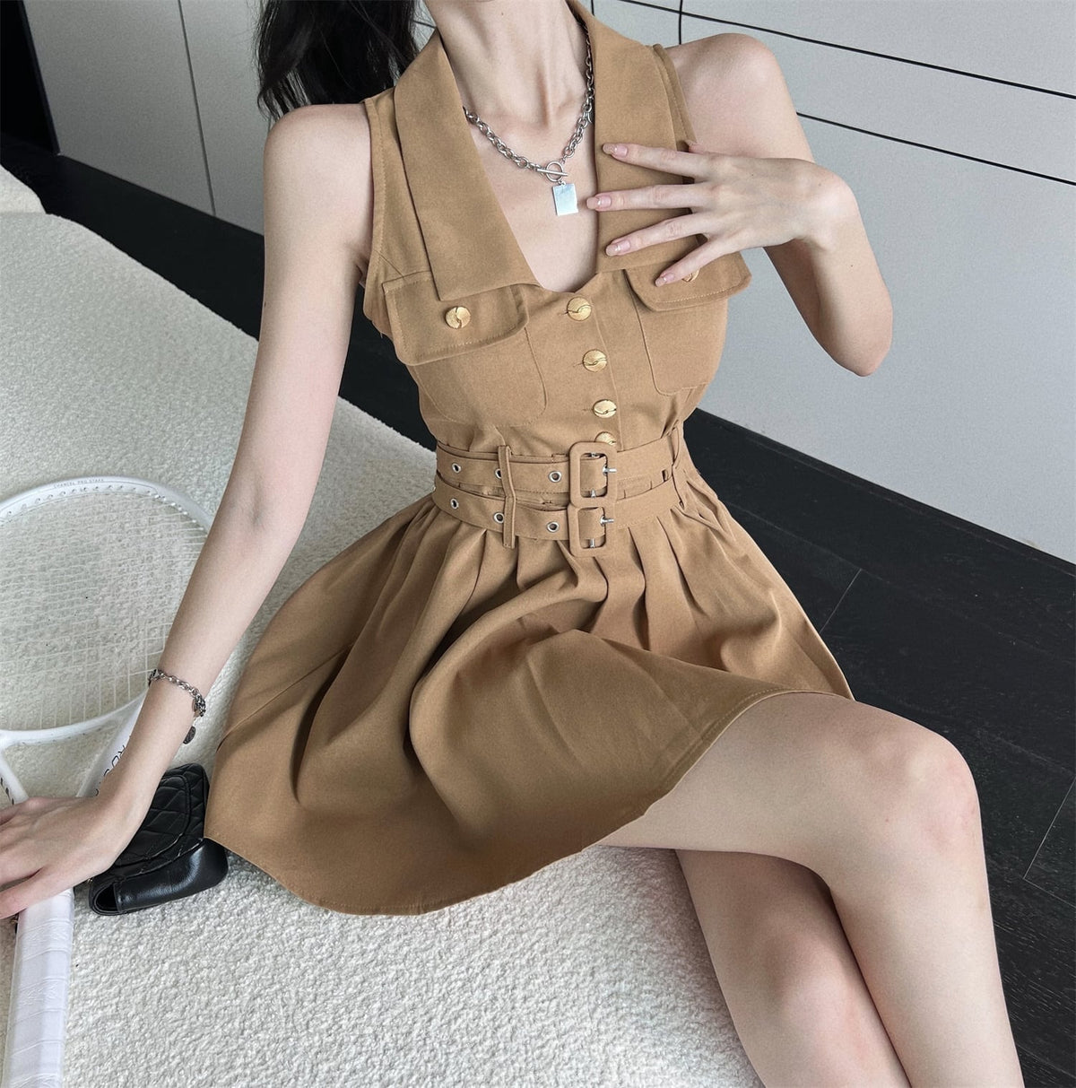 【dress】プリーツワンピース　M25089