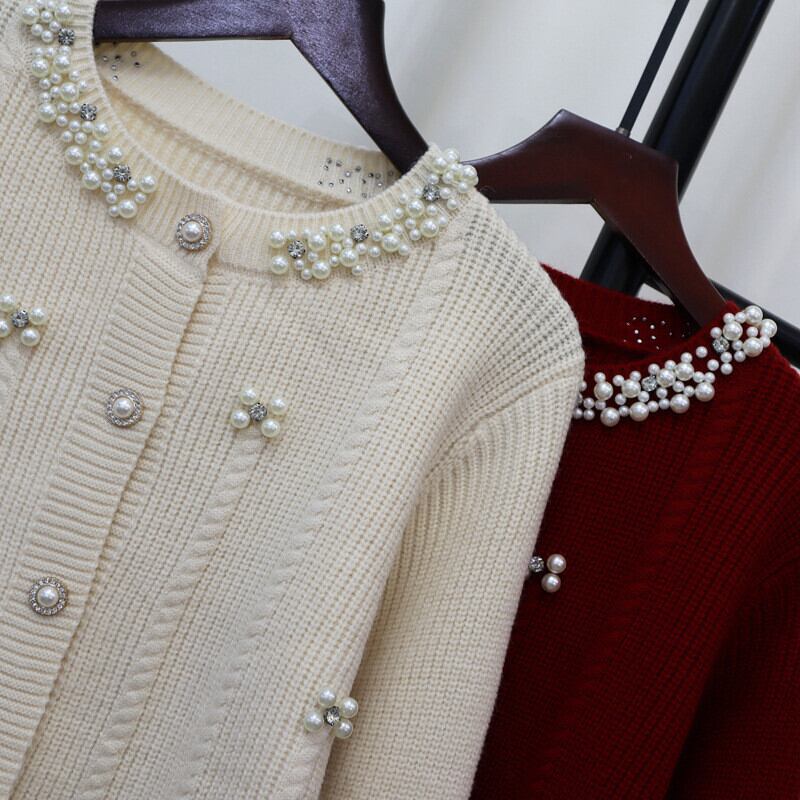 【outer】パールニットカーデ　M27592