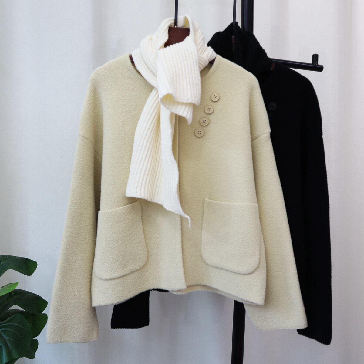 【outer】ラシャ生地ニットカーデ　M27606