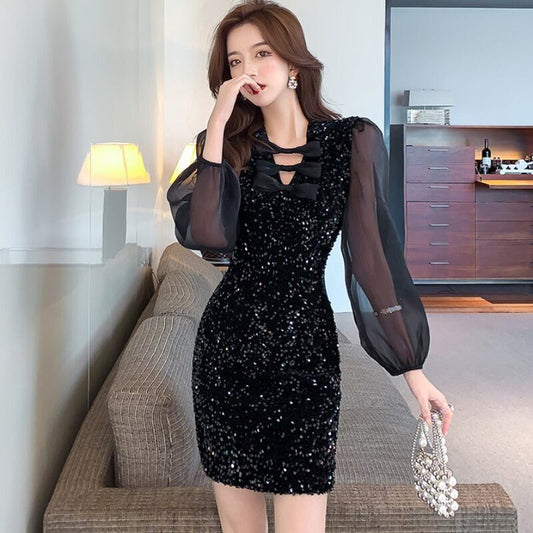 【dress】上品な質感!気質満点レトロ質感のいい宴会フランス風高級感ワンピース G5083