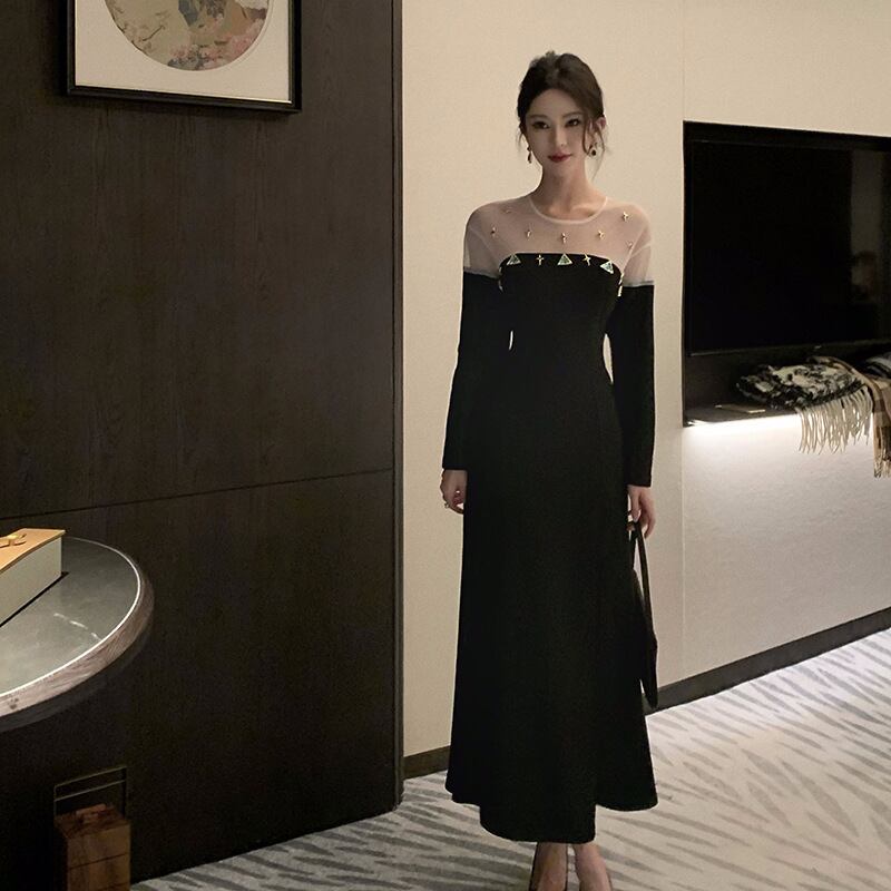 【dress】チュールドッキングワンピース　M28057