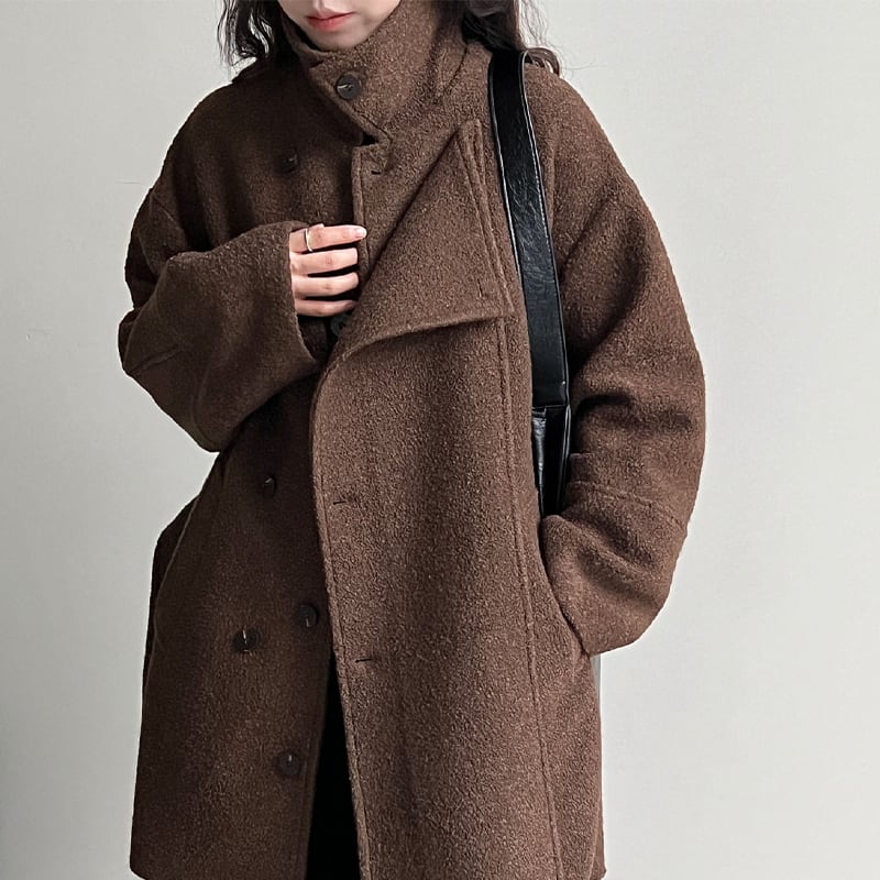 【outer】厚手防寒ウールコート Q7089