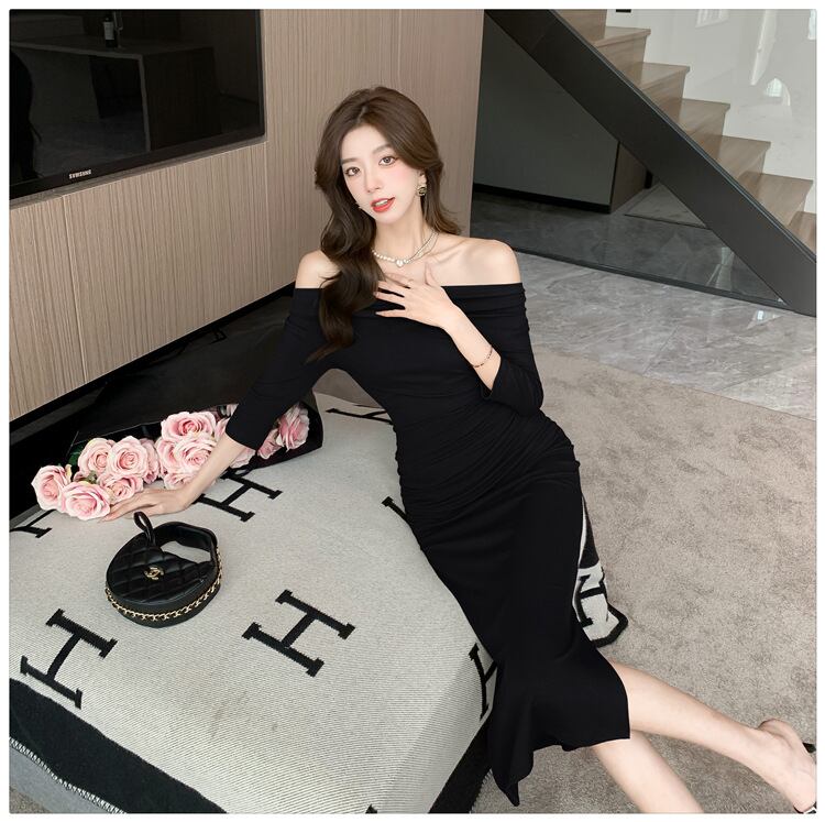 【dress】フェミニンスリットワンピース G21277