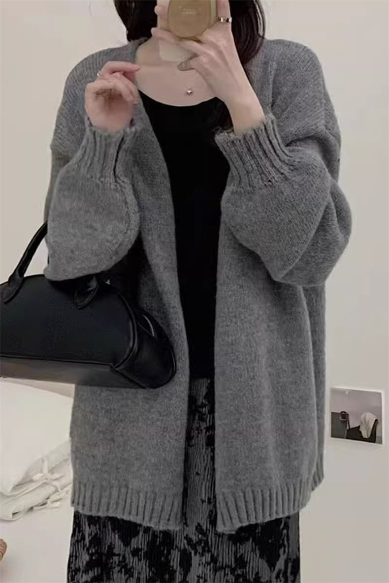 【outer】無地ニットカーデ　M26319