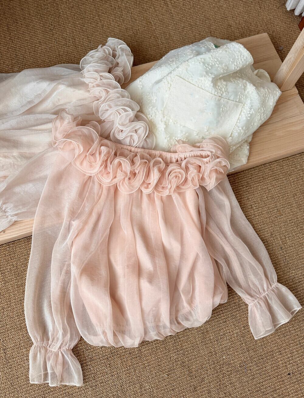 【tops】ワンショルダーシアーブラウス  N3551