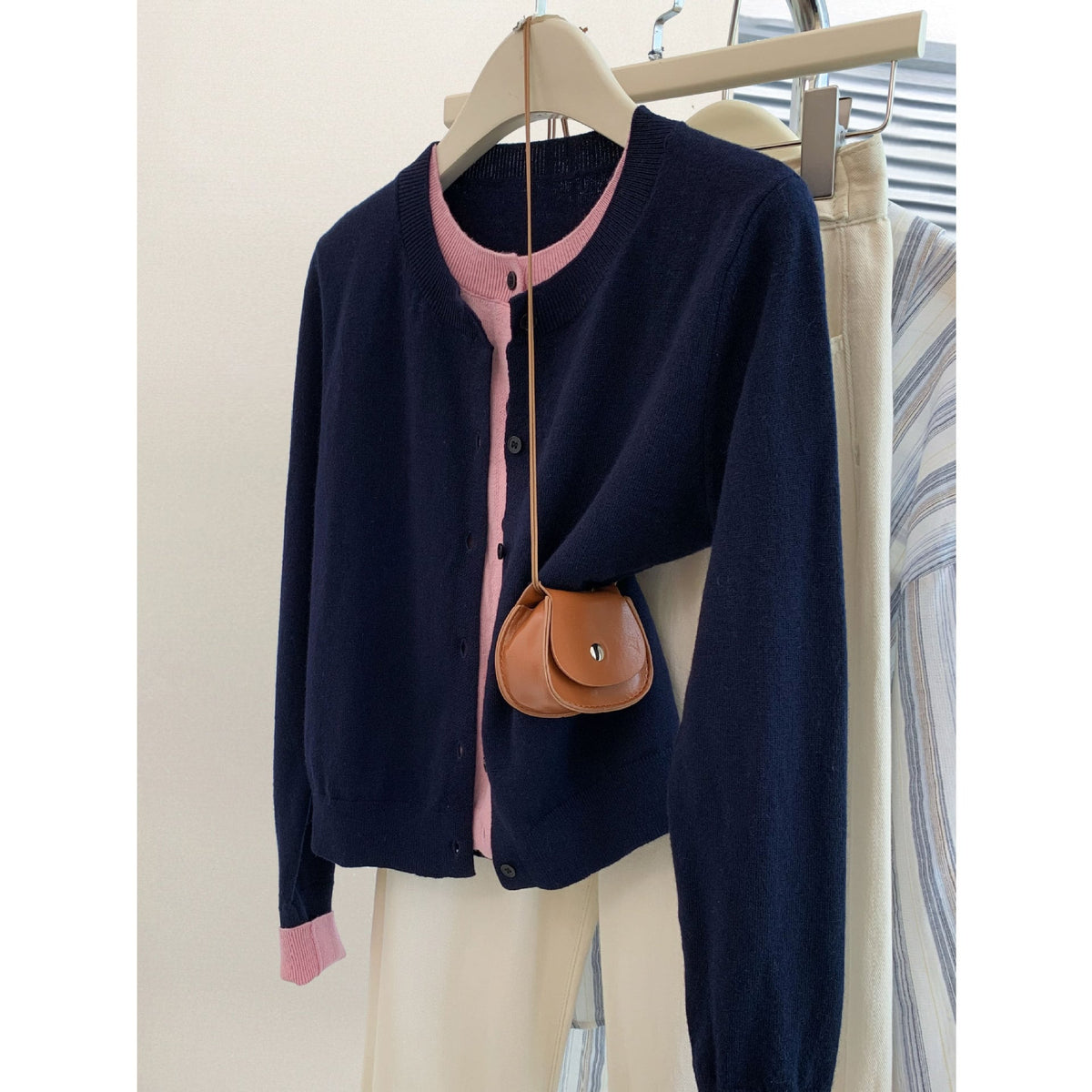 【outer】切り替えニットカーデ　M29303