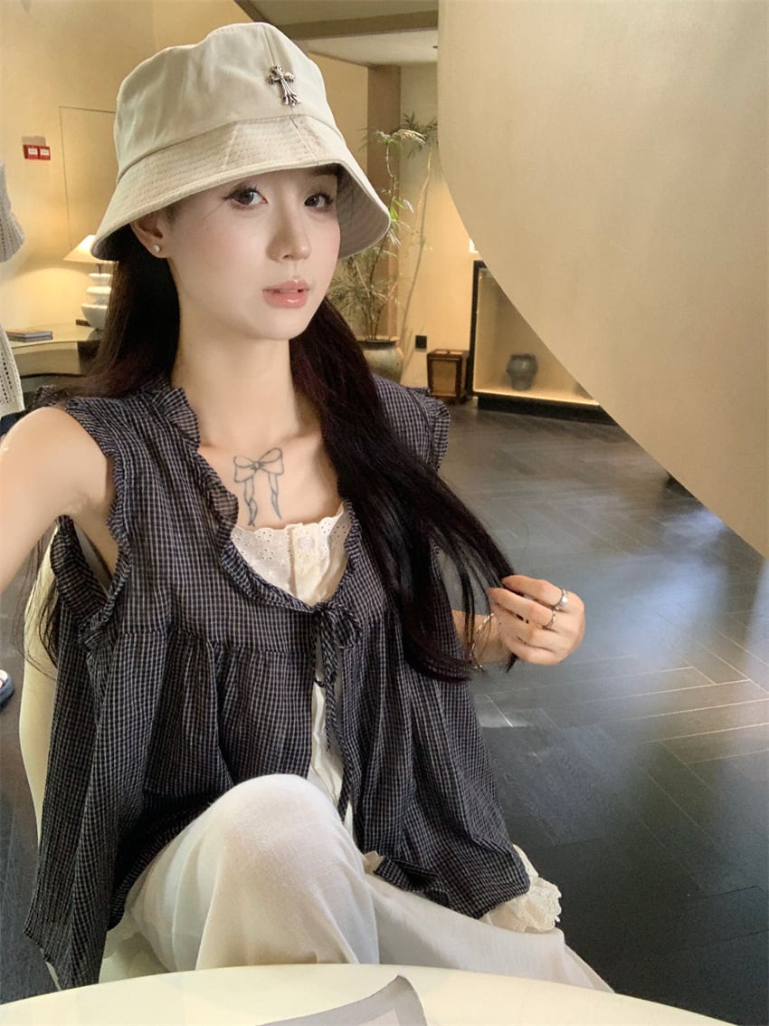 【tops】レース切り替えトップス　M24807