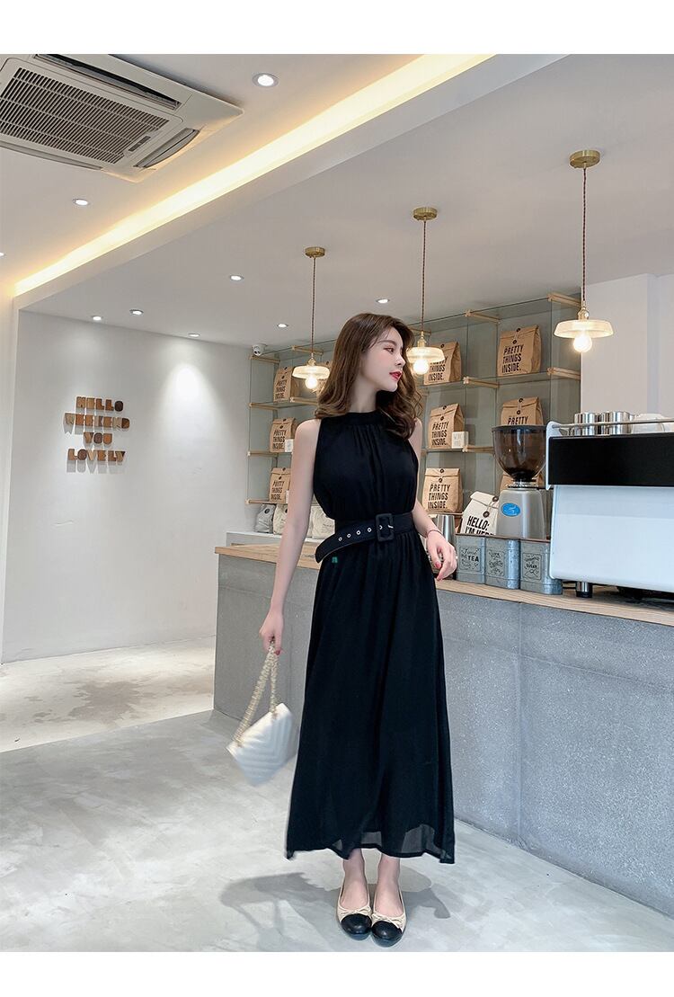 【dress】今季トレンド気質満点海旅行ギャザーウェスト絞り体型カバー無地ワンピースF0288