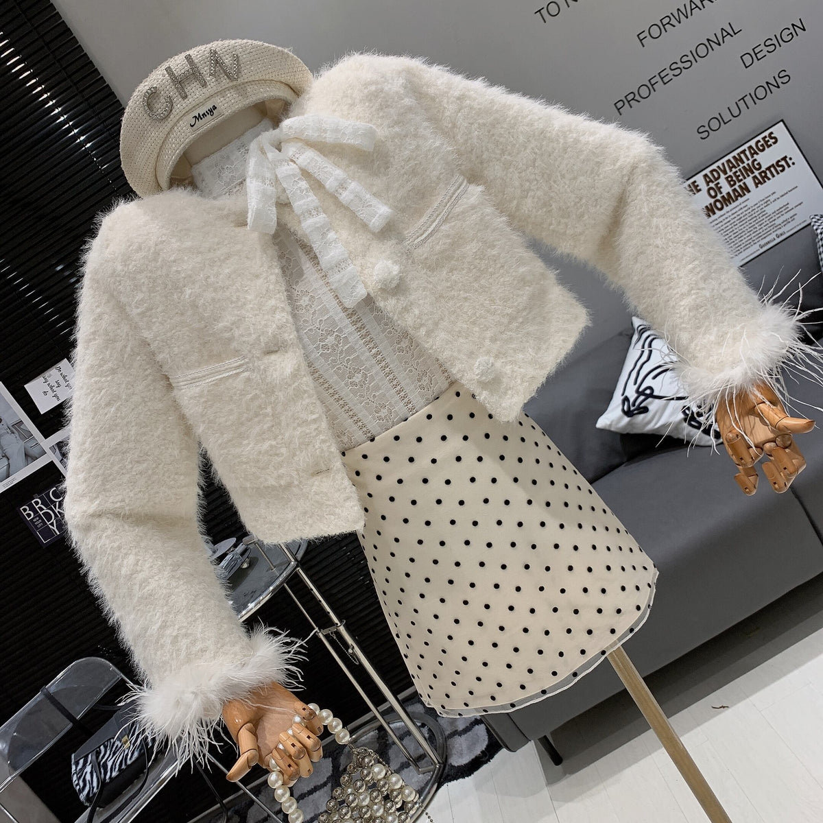 【outer】ファーショートコート　M28441