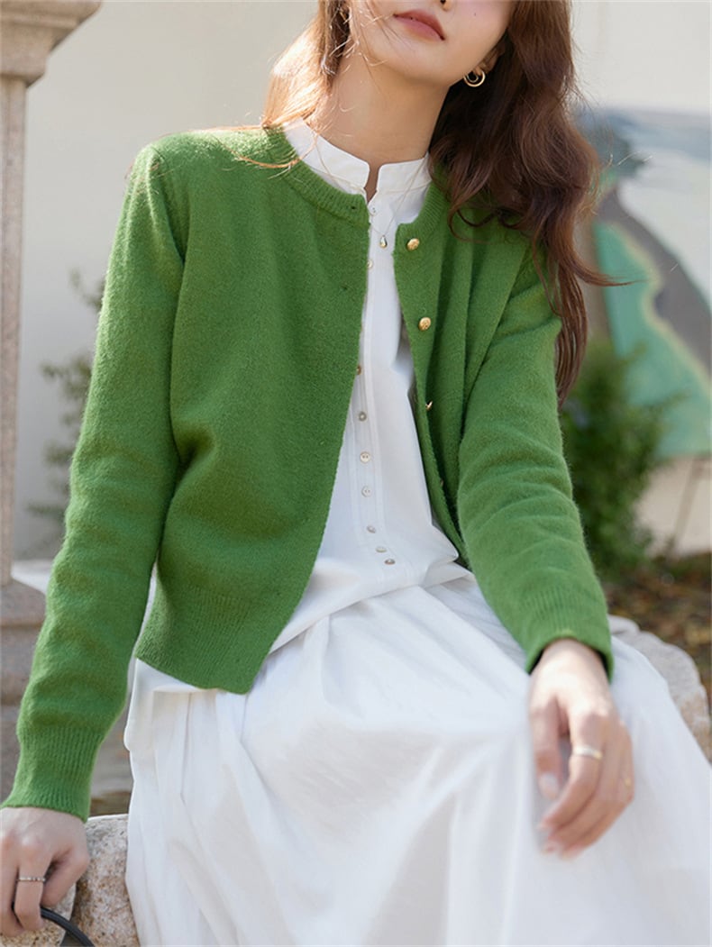 【outer】クルーネックニットカーデ　M25961