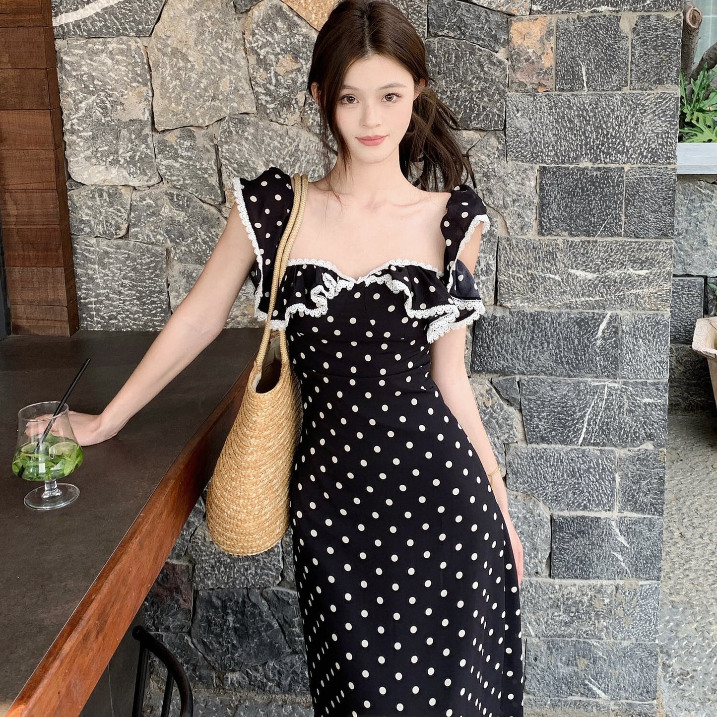 【dress】ドット柄デートワンピース　M30169