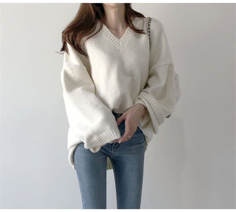 【tops】Vネックニットセーター　M25615