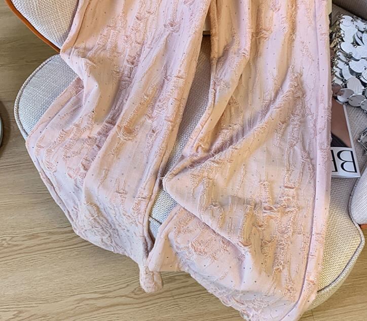 【bottoms】キラキラダメージガウチョパンツF7488