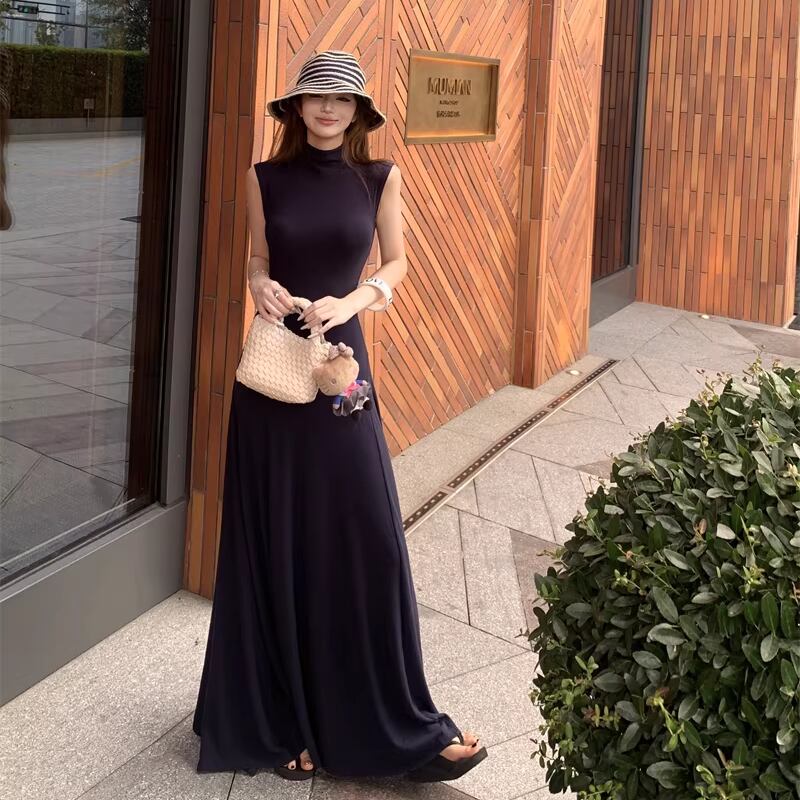 【dress】ノースリーブロングワンピース Q8262