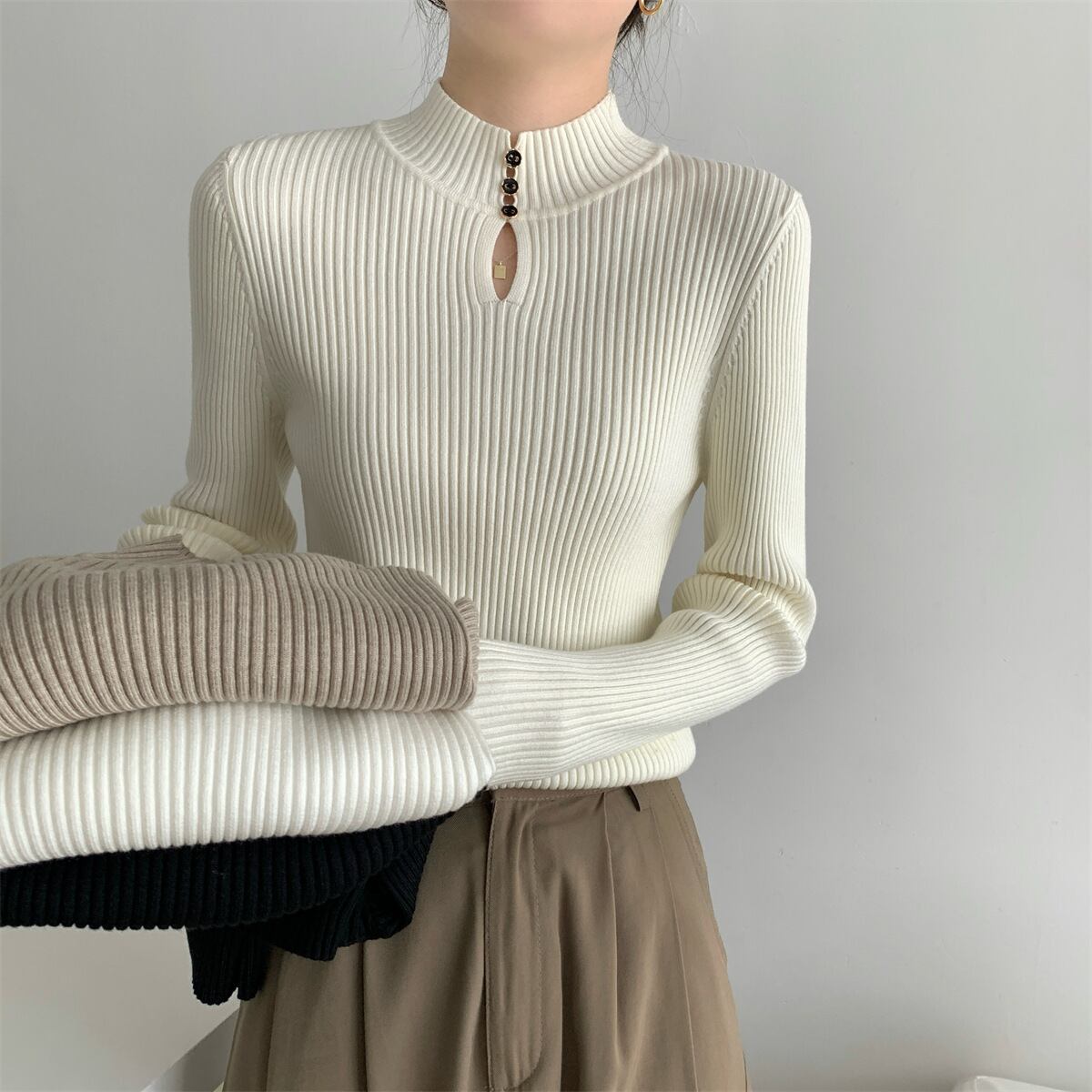 【tops】ニットトップス　M27664