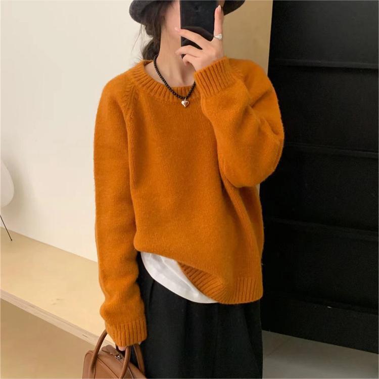 【tops】無地ニットセーター　M27252