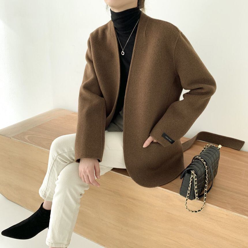 【outer】Vネックチェスターコート　M19078