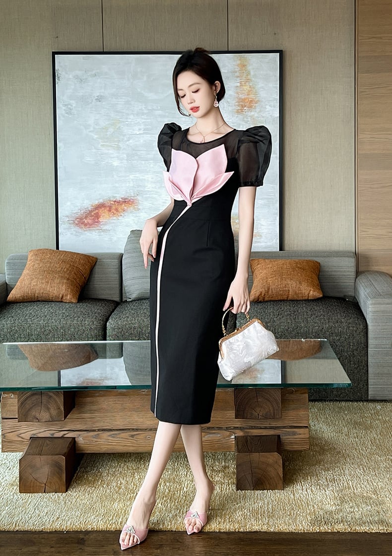 【dress】切り替えワンピース　M25242