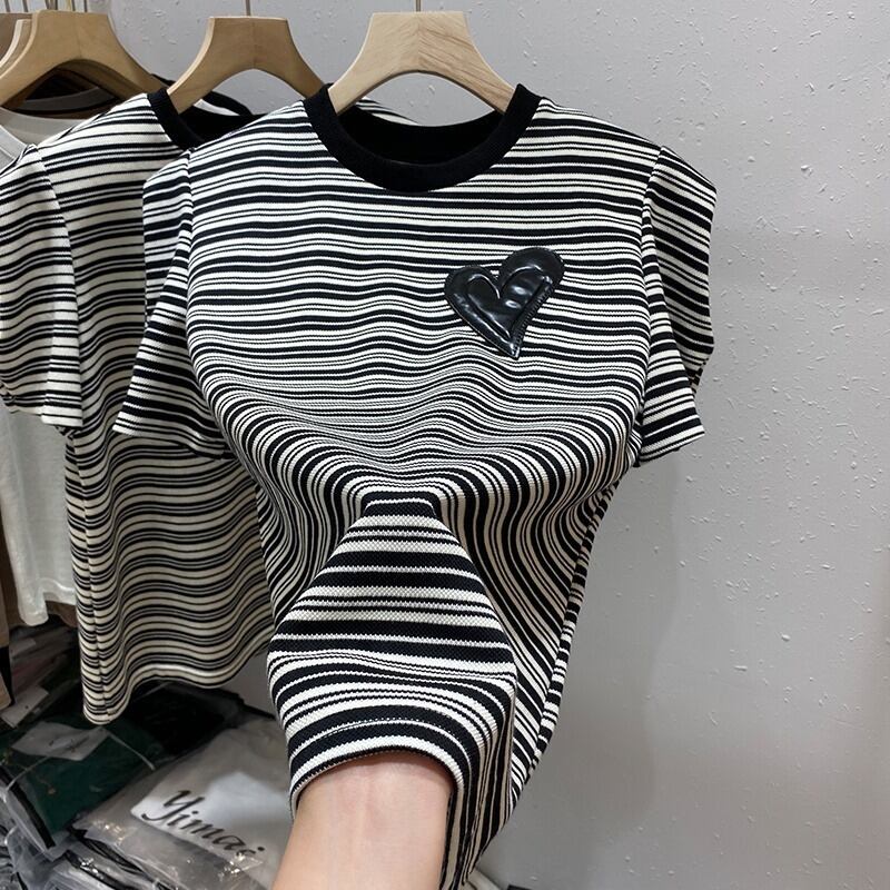 【tops】ストライプ柄TシャツG21369